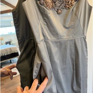 Stunning silver party dress with pockets vintage anthropology